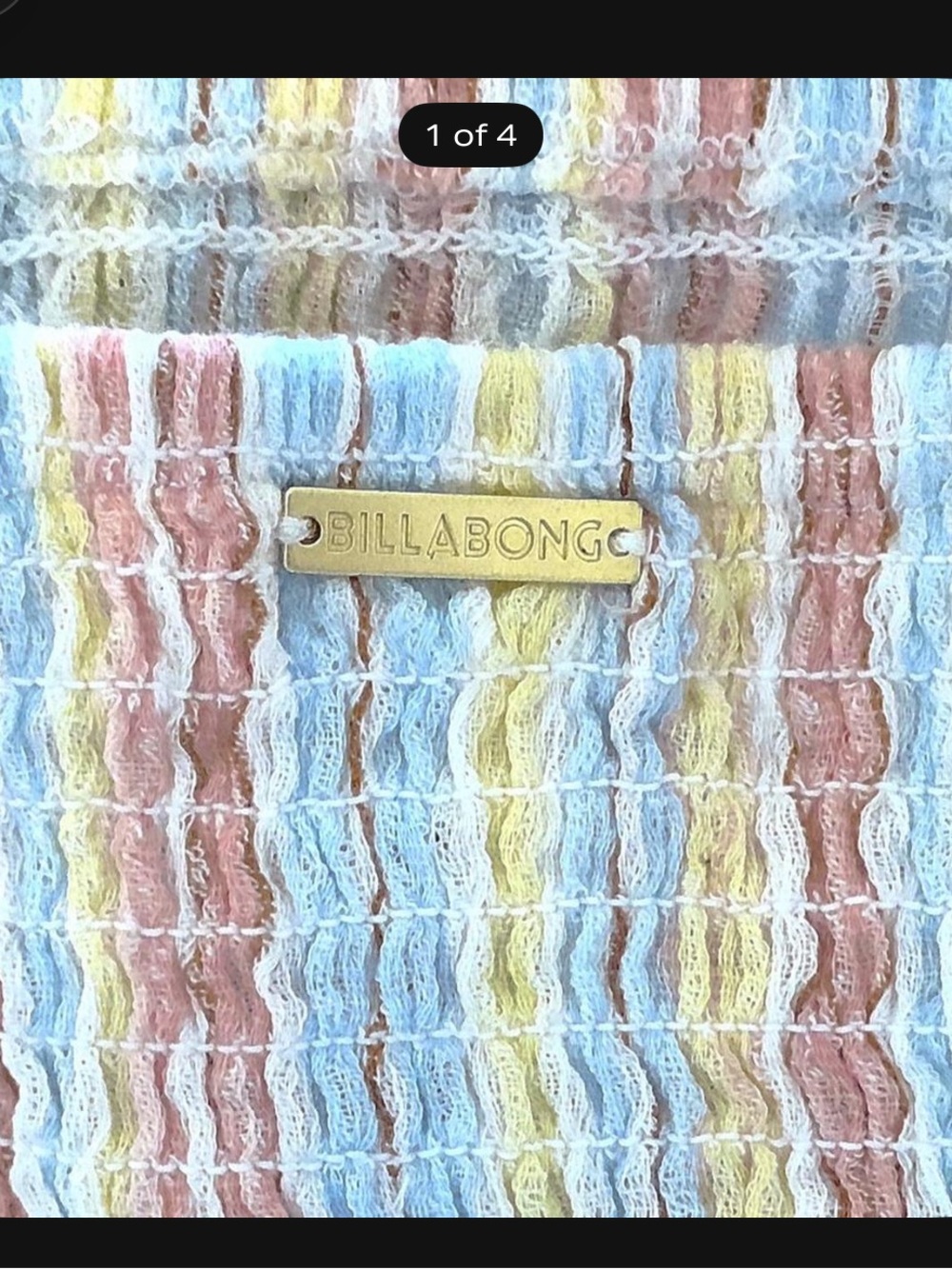 Billabong Pastel Striped Tube Top - Blue, Pink & Yellow